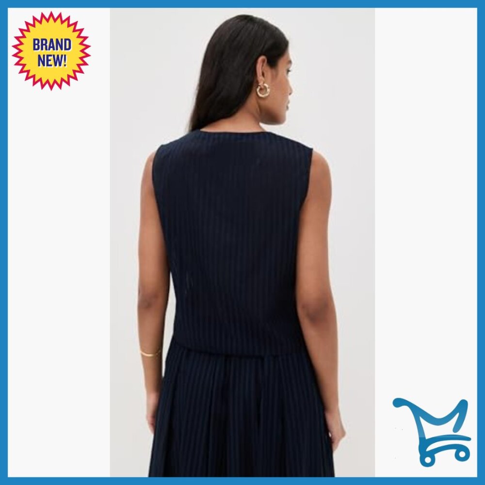 Sleeveless Button Down Shell, Lightweight Cotton,… - image 3